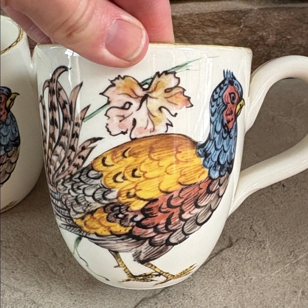 Sur La Table the art of cooking pheasant set of two coffee mugs
